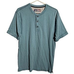 American Threads Men's Teal Short‎ Sleeve Henley Size Medium